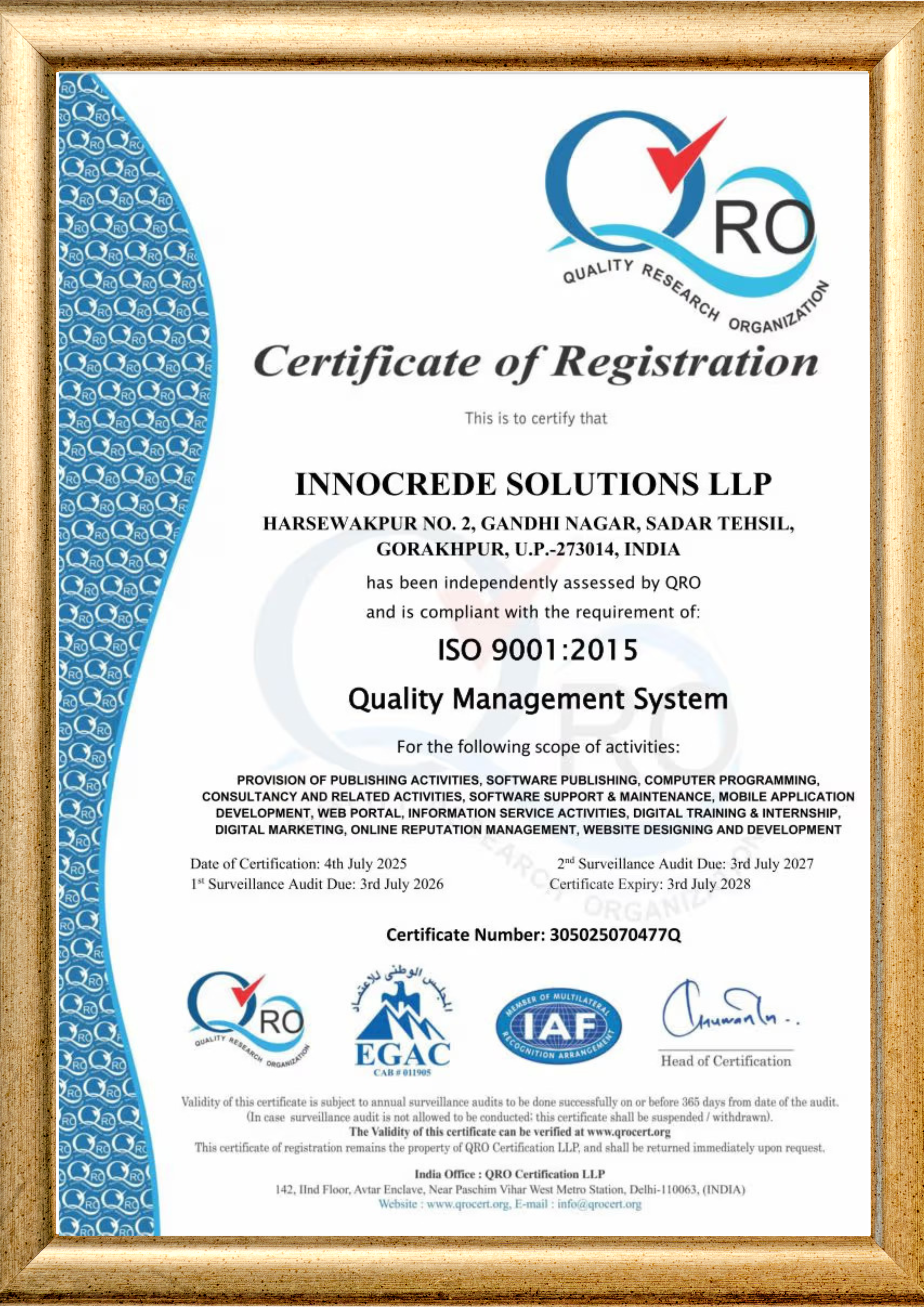 ISO Certificate